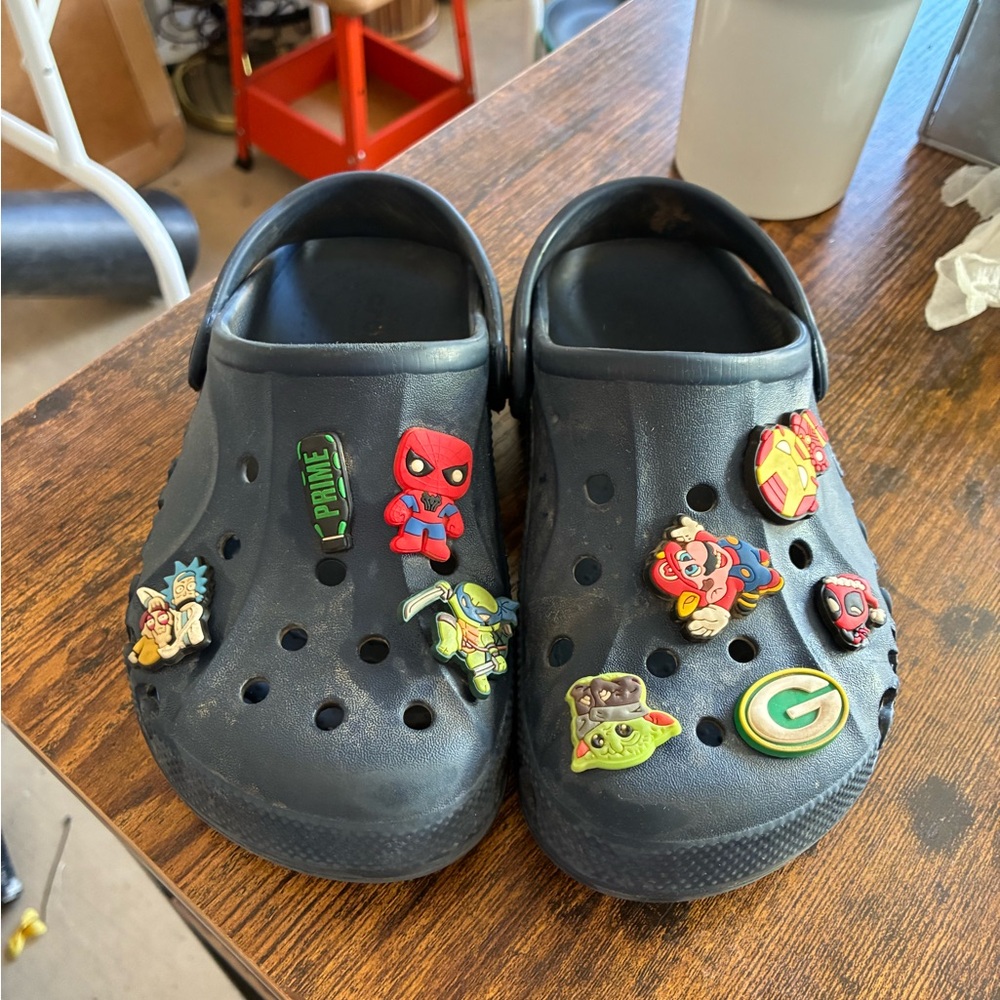 CROCS Kids Navy Clogs with Character Charms